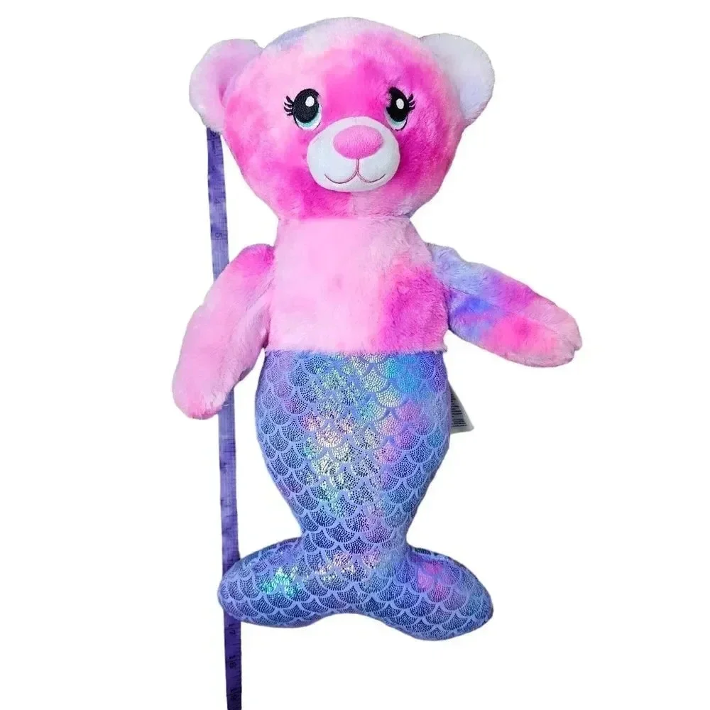 Build-a-Bear Magical Mer-Bear Mermaid Plush 18”‎ Pink Purple BAB Stuffed Animal